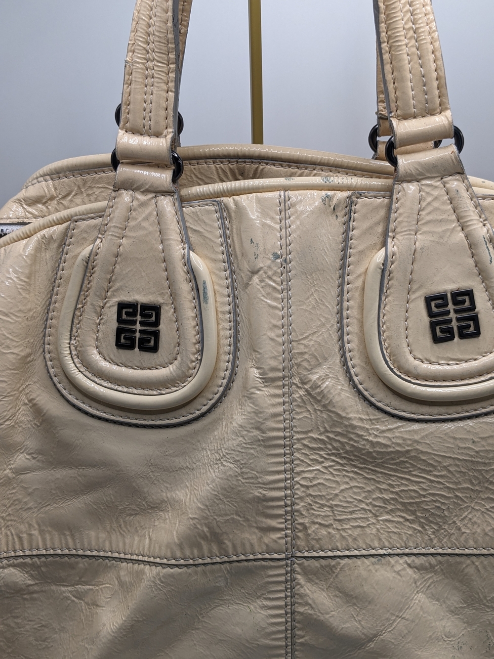 Givenchy Nightingale Large Ivory Cream Leather Satchel Shoulder Bag - Picture 6 of 13